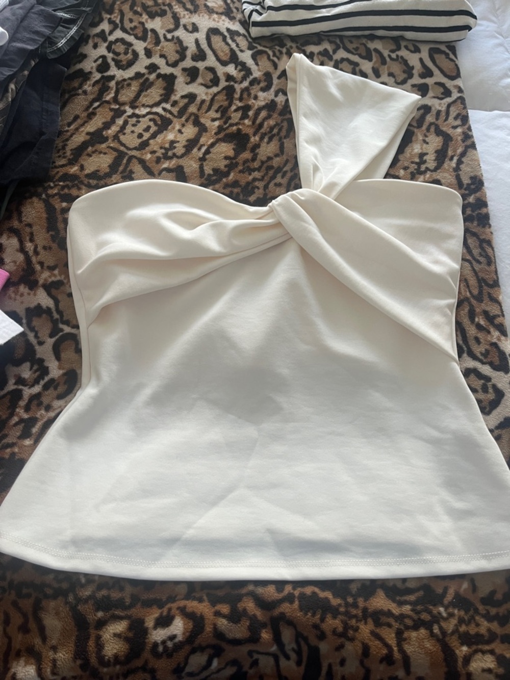Ivory NAKD One-Shoulder Twist Top